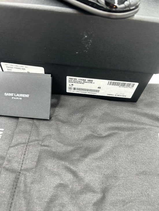 Men’s Saint Laurent patent/velvet loafers. Size 45/12 US.  Made in Italy. main image 13